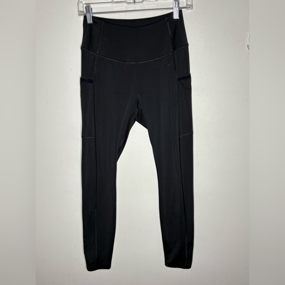 Gymshark Black High-Waisted Leggings w/Pockets Size M